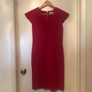 Calvin Klein’s red dress